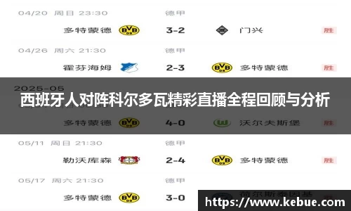 西班牙人对阵科尔多瓦精彩直播全程回顾与分析